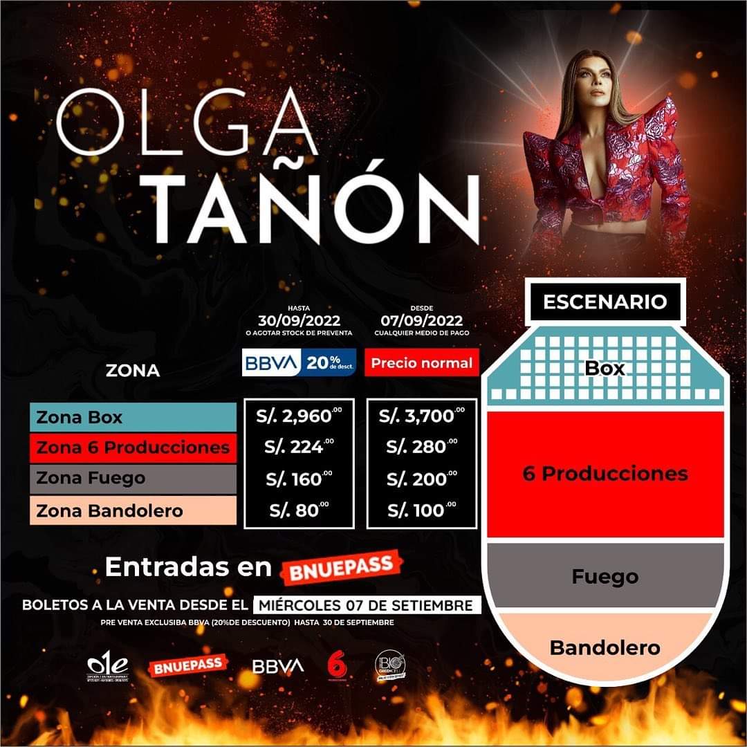 Olga Tañon en Lima 2022 zonas mapa