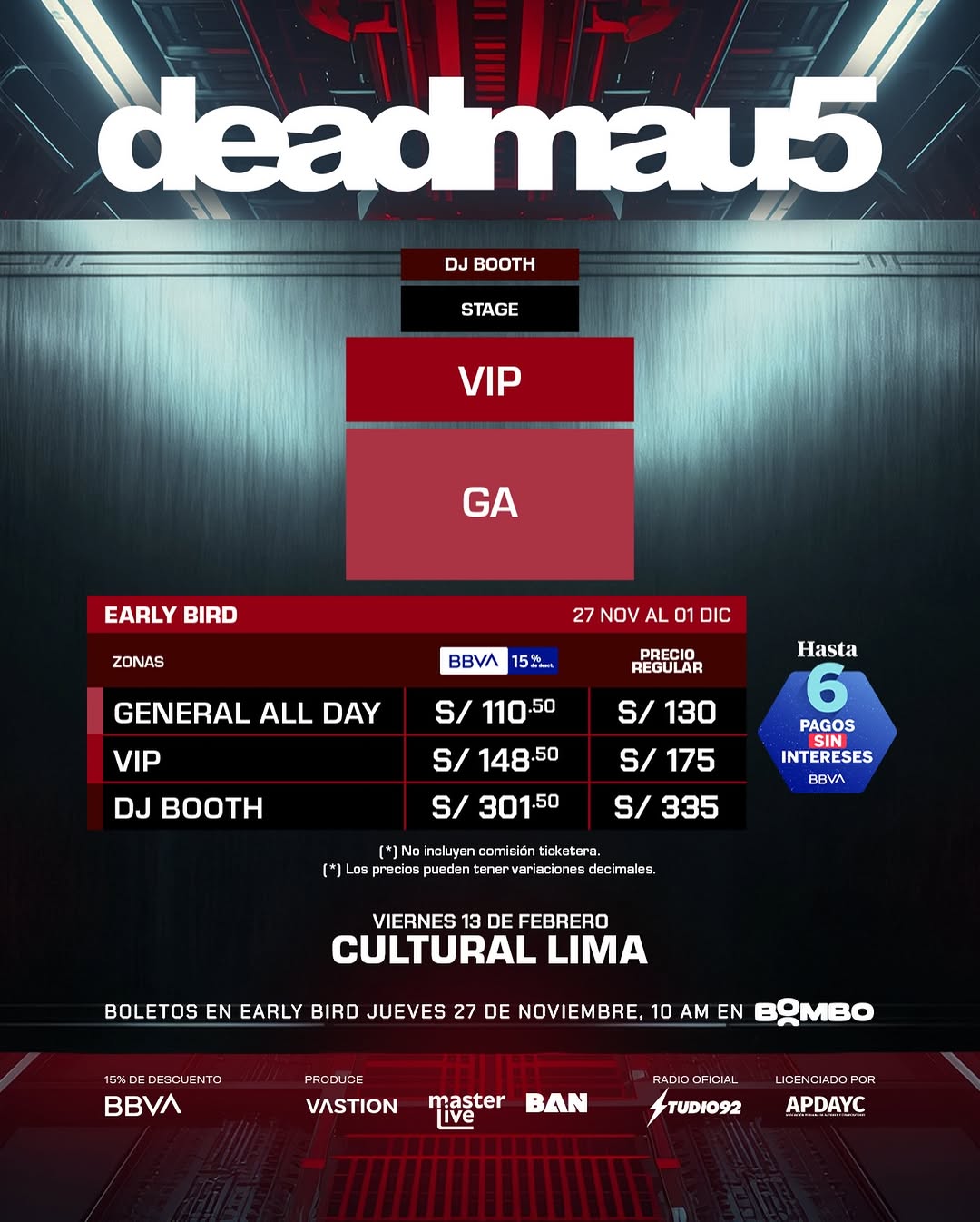Deadmau5 Zonas Lima 2026