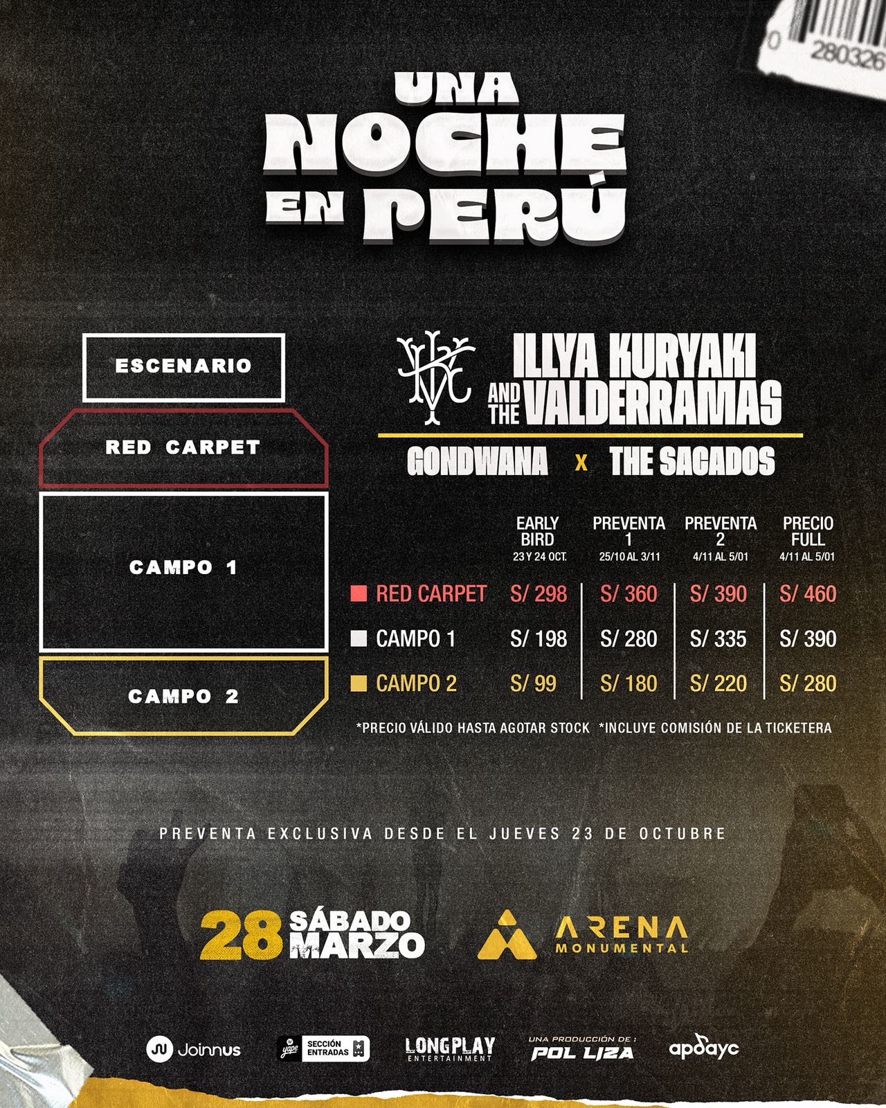 Illya Kuryaki and The Valderramas Mapa Lima 2026