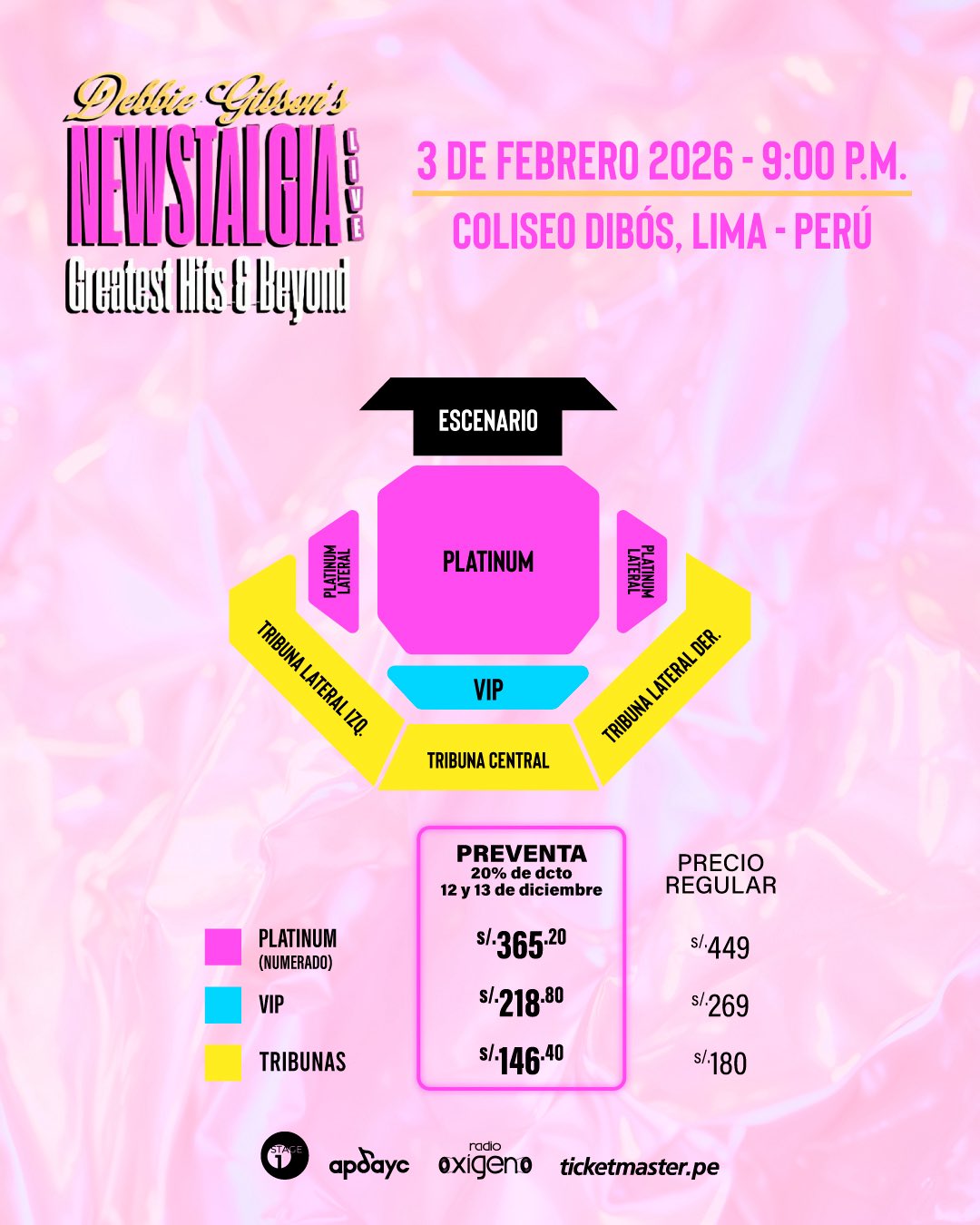 Debbie Gibson Zonas Lima 2026