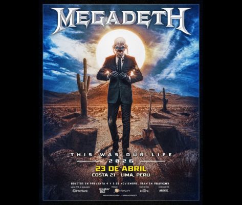 Banner Megadeth en Lima 2026