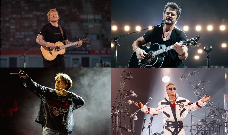 Ed Sheeran, Ricardo Arjona, Robbie Williams