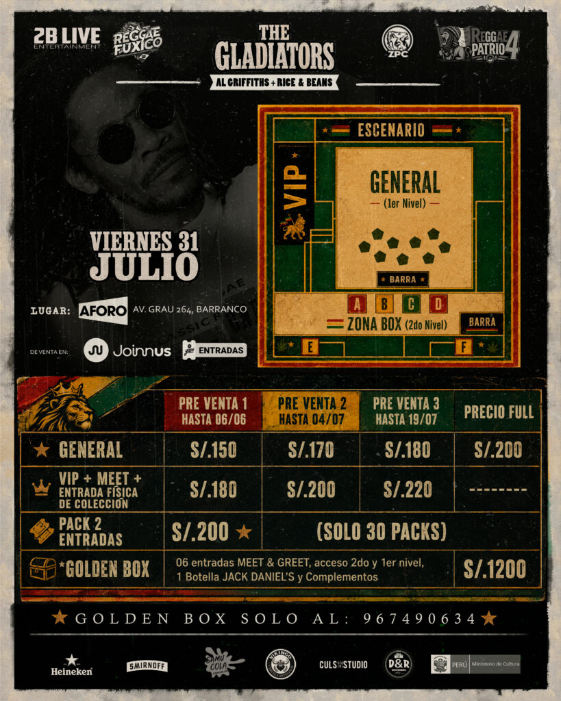 PRECIOS DE ENTRADAS PARA THE GLADIATORS EN PERÚ