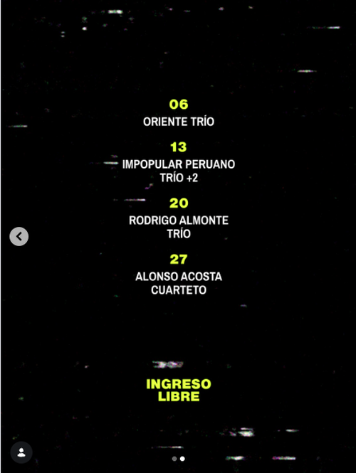 Alonso Acosta Cuarteto - Lunes de Jazz en La Noche, 27 de julio 2026