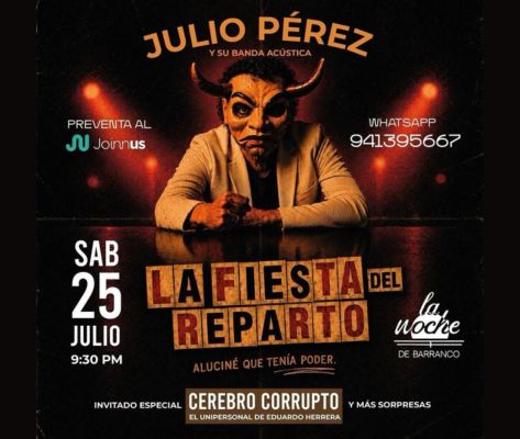 Banner Julio Pérez y su Banda Acústica en La Noche de Barranco 2026