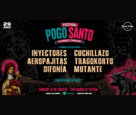 Banner Festival Pogo Santo 2026: Inyectores, Cuchillazo y más