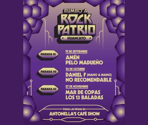 Banner Rumbo a Rock Patrio Huancayo: Amén y Pelo Madueño