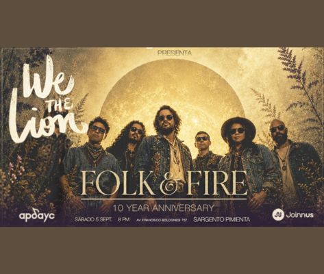 Banner We The Lion: Folk & Fire en Sargento Pimienta 2026