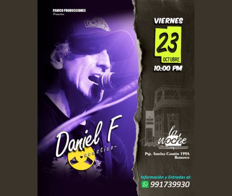 Banner Daniel F en La Noche de Barranco