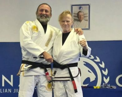 Dave Mustaine con su entrenador de Jiu-Jitsu